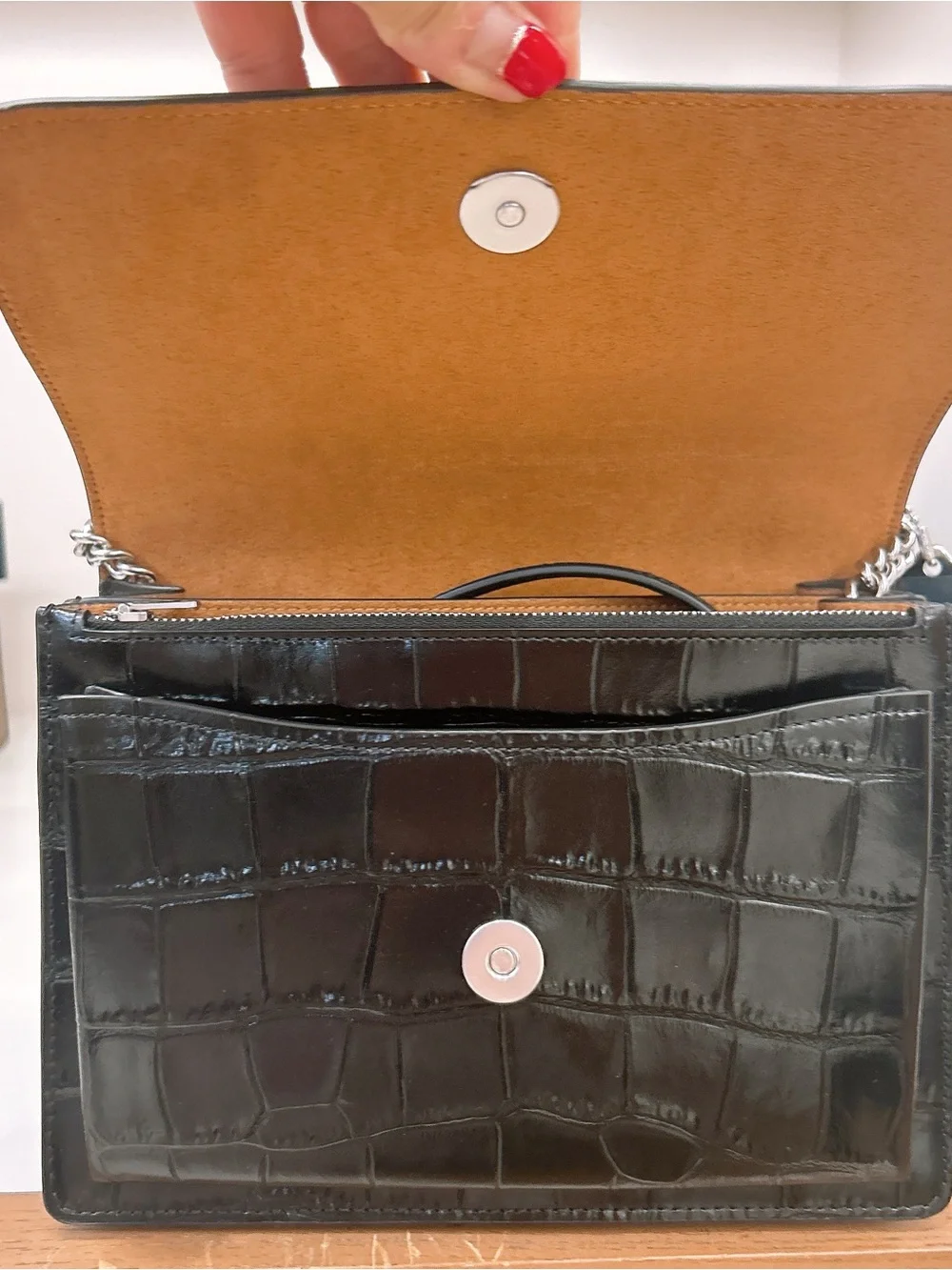 Coach Black Croc-Embossed Klare Crossbody Bag CC840